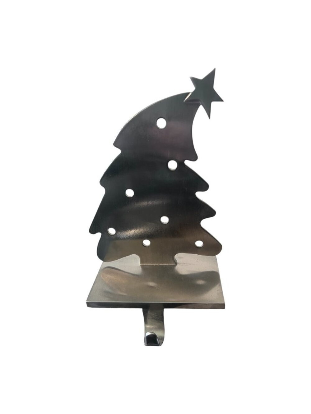 Eddie Bauer Home Christmas Tree Stocking Holder Silver Metal Mantel Hook